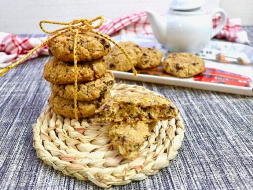Biscotti avena pistacchio e cioccolato